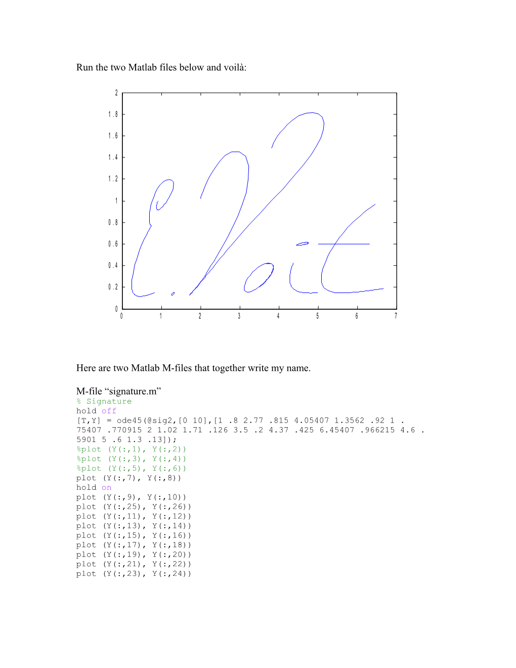 Run the Two Matlab Files Below and Voilà