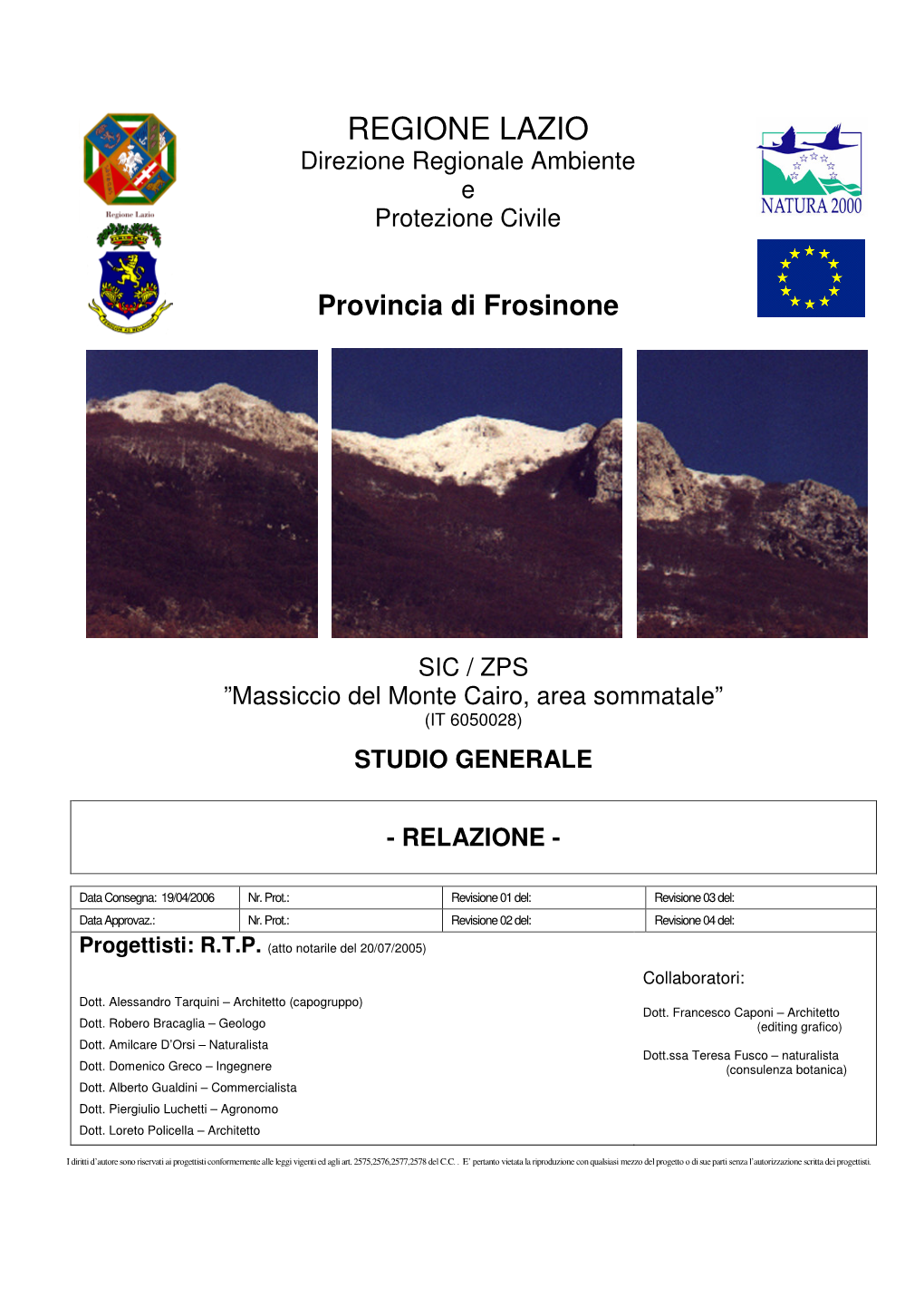 Studio-Generale-Sic-Zps-Massiccio-Del-Monte-Cairo-Area-Sommitale.Pdf