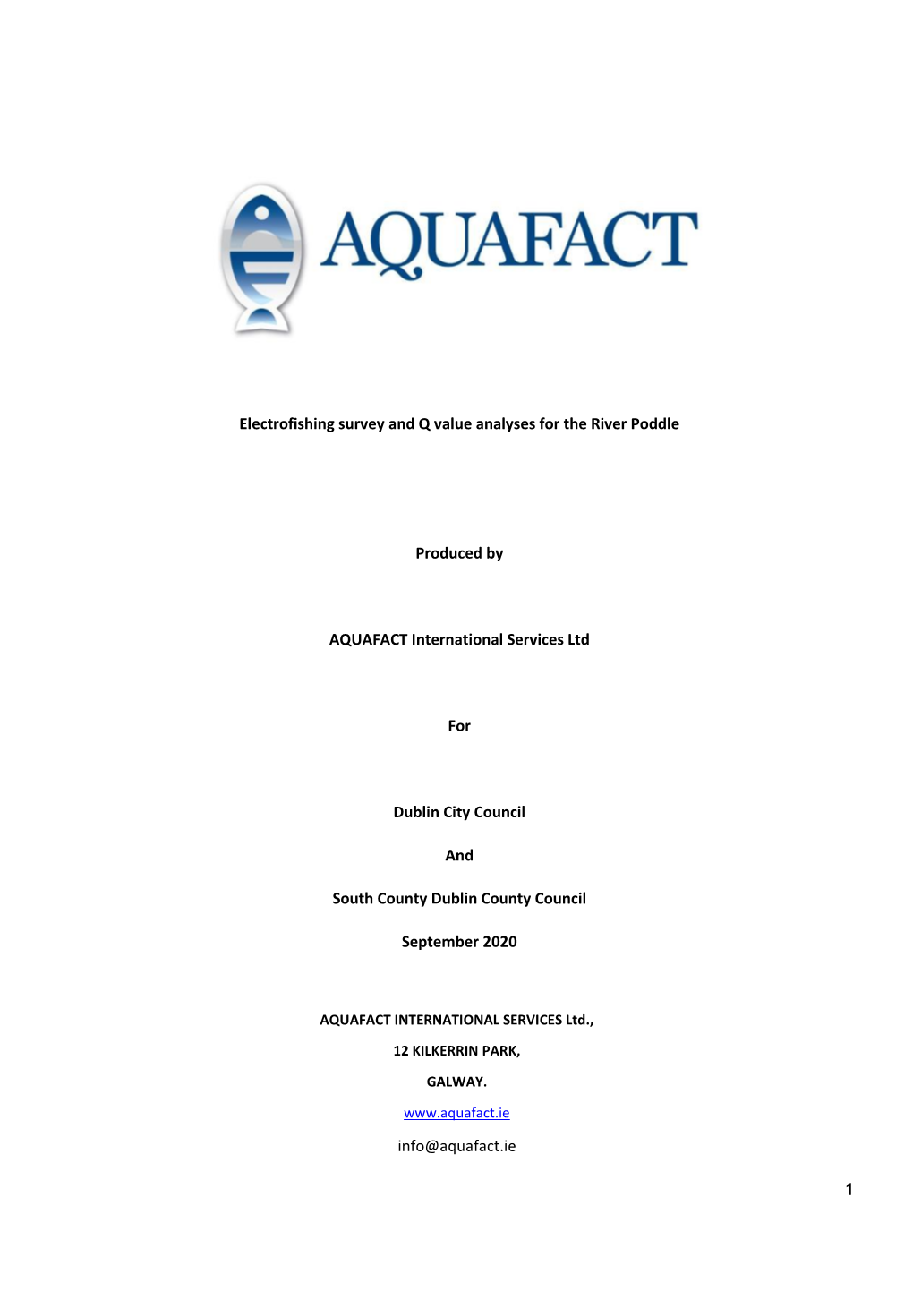 Fa-File-Pdf Appendix 6. River Poddle Electrofishing Report & Q Value
