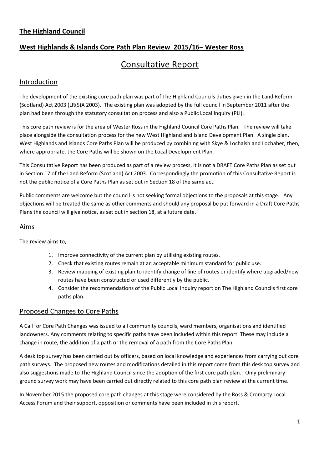 Wester Ross Core Paths Plan Review