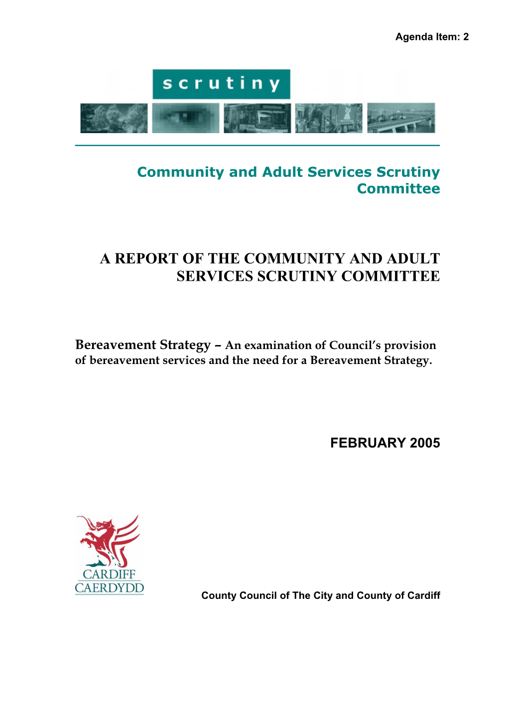 A Report of the Community and Adult Services Scrutiny Committee