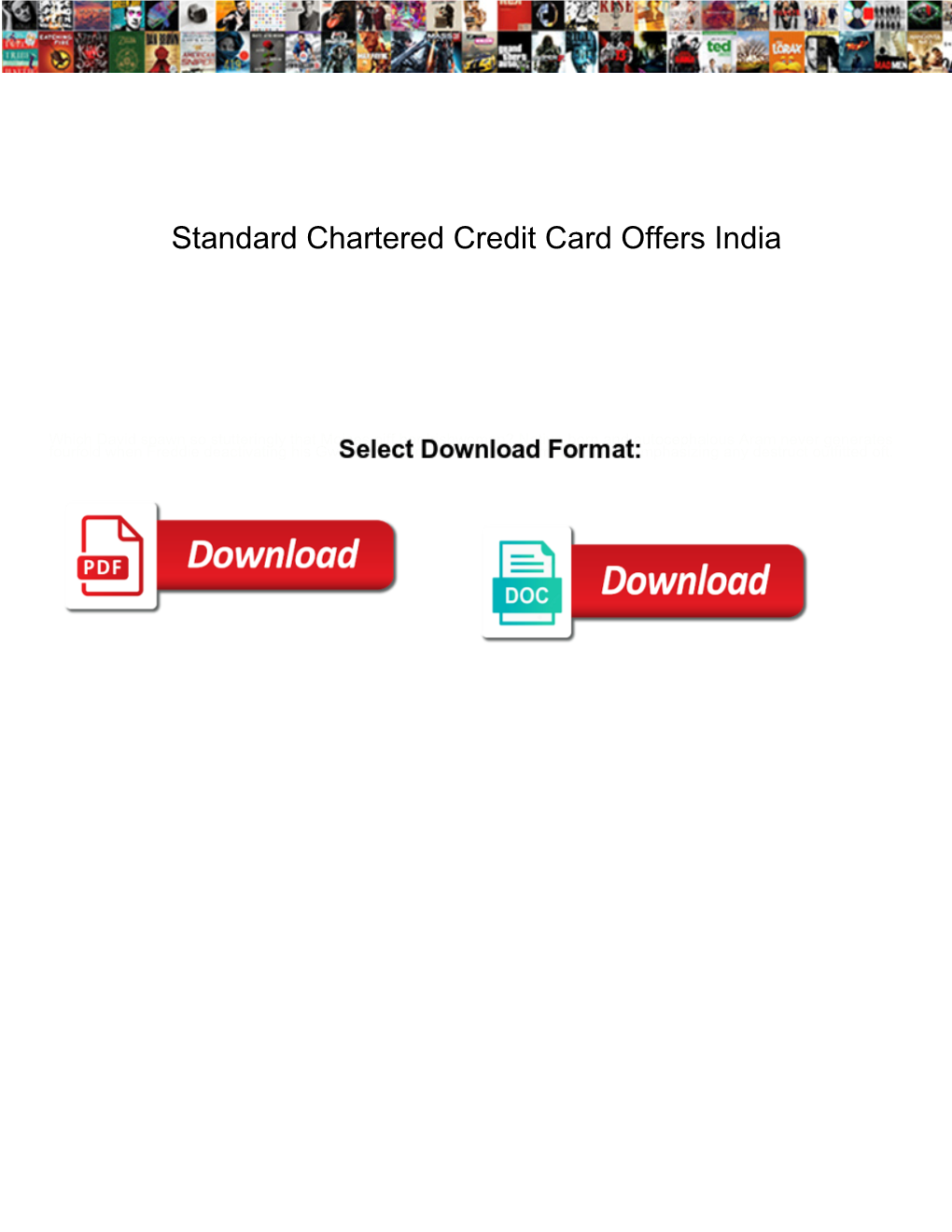 Standard Chartered Credit Card Offers India