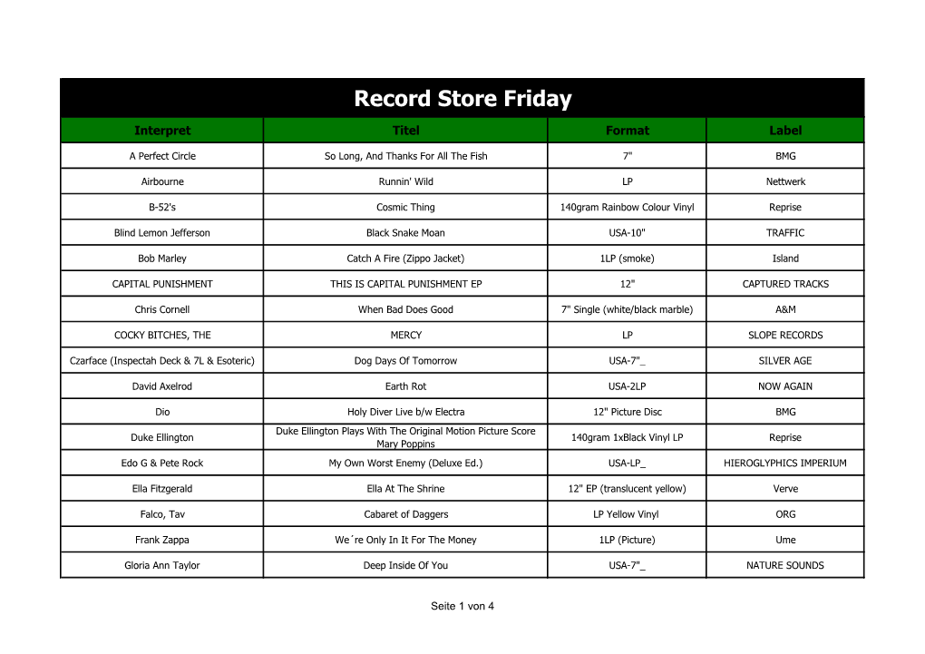 Record Store Friday