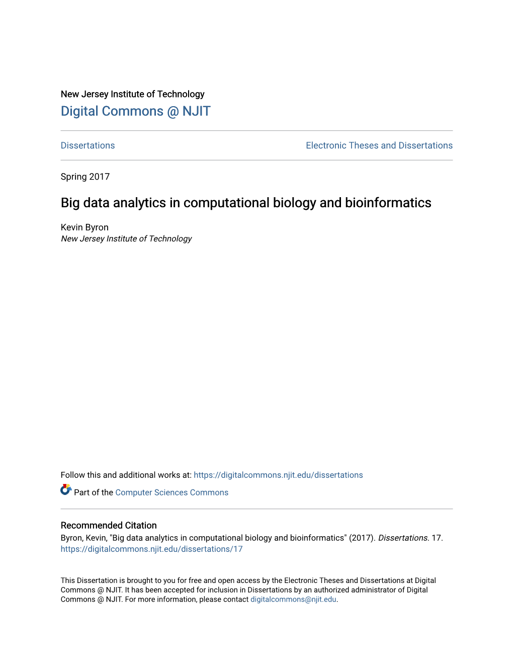 Big Data Analytics in Computational Biology and Bioinformatics