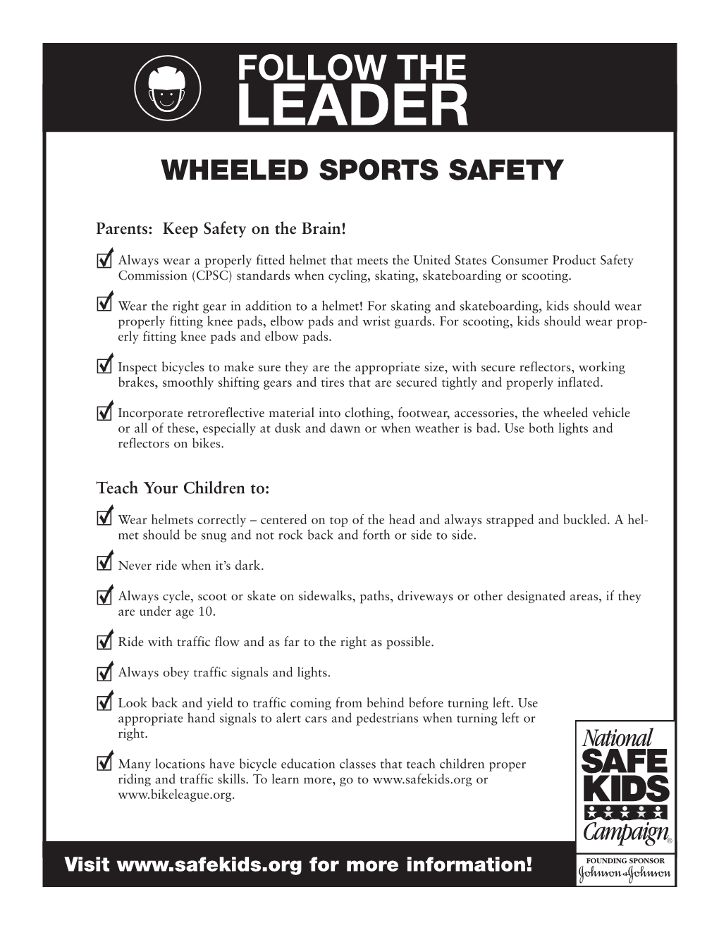 Wheels Safety Checklist