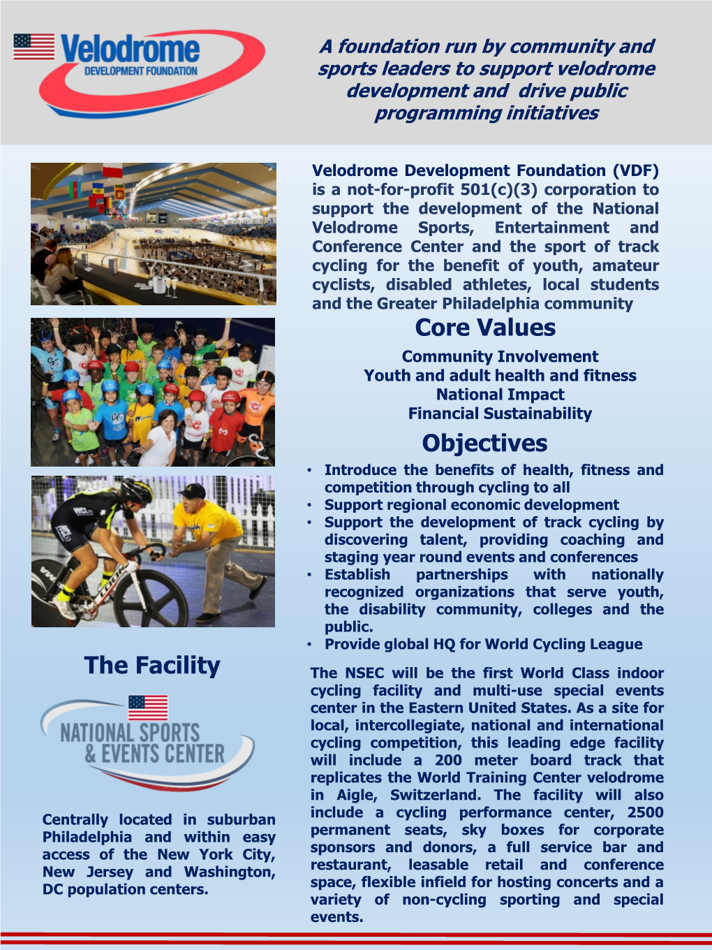 Velodrome Development Foundation Overview