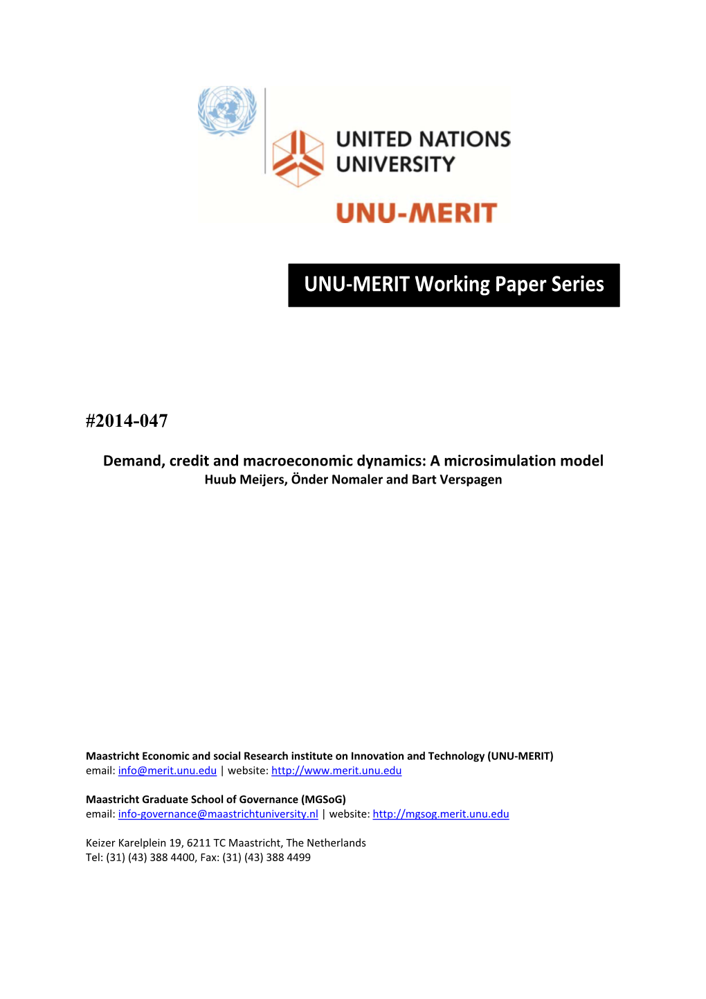 UNU-MERIT Working Paper Series