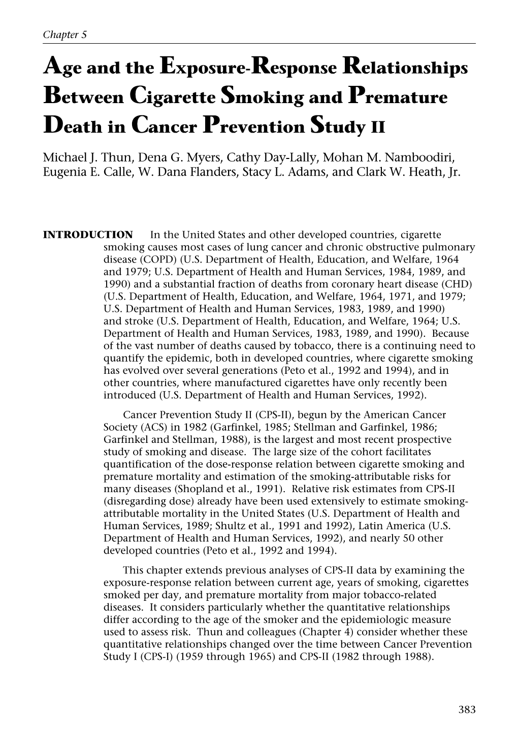 Age and the Exposure-Response Relationships Between Cigarette Smoking and Premature Death in Cancer Prevention Study II