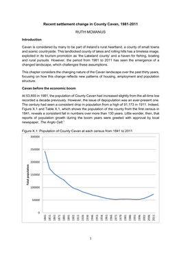 Recent Settlement Change in County Cavan, 1981-2011 RUTH MCMANUS