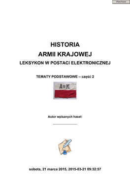 Historia Armii Krajowej Leksykon W Postaci Elektronicznej