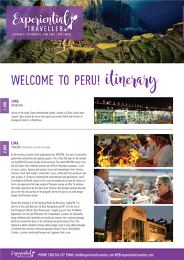 PERU! Itiner Ar Y