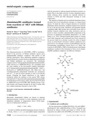 Aluminium(III) Amidinates Formed from Reactions of `Alcl' with Lithium