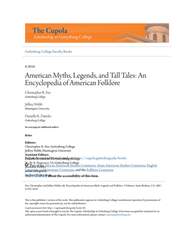 American Myths, Legends, and Tall Tales: an Encyclopedia of American Folklore Christopher R