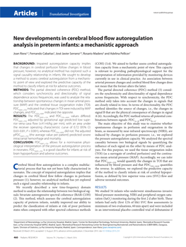 New Developments in Cerebral Blood Flow Autoregulation Analysis in Preterm Infants: a Mechanistic Approach