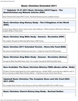 Basic Christian Extended 2011