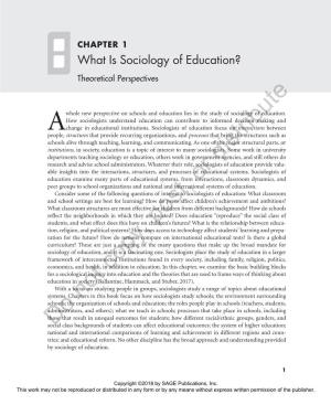 What Is Sociology of Education? Theoretical Perspectives