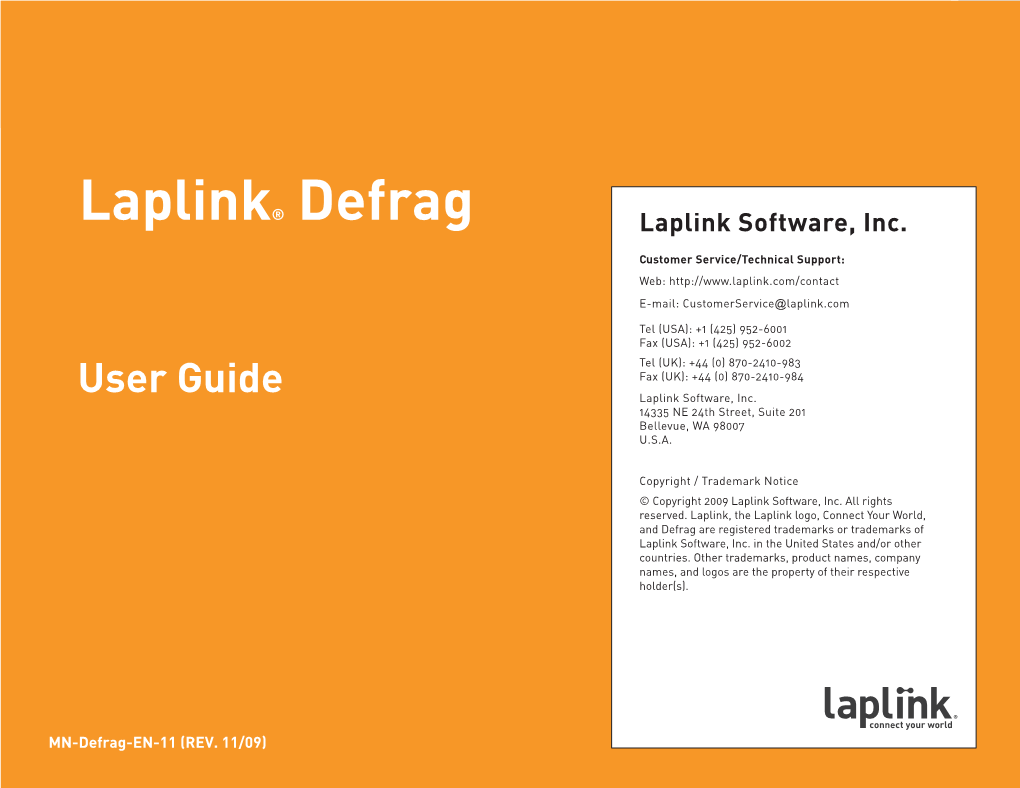 Laplink® Defrag Laplink Software, Inc