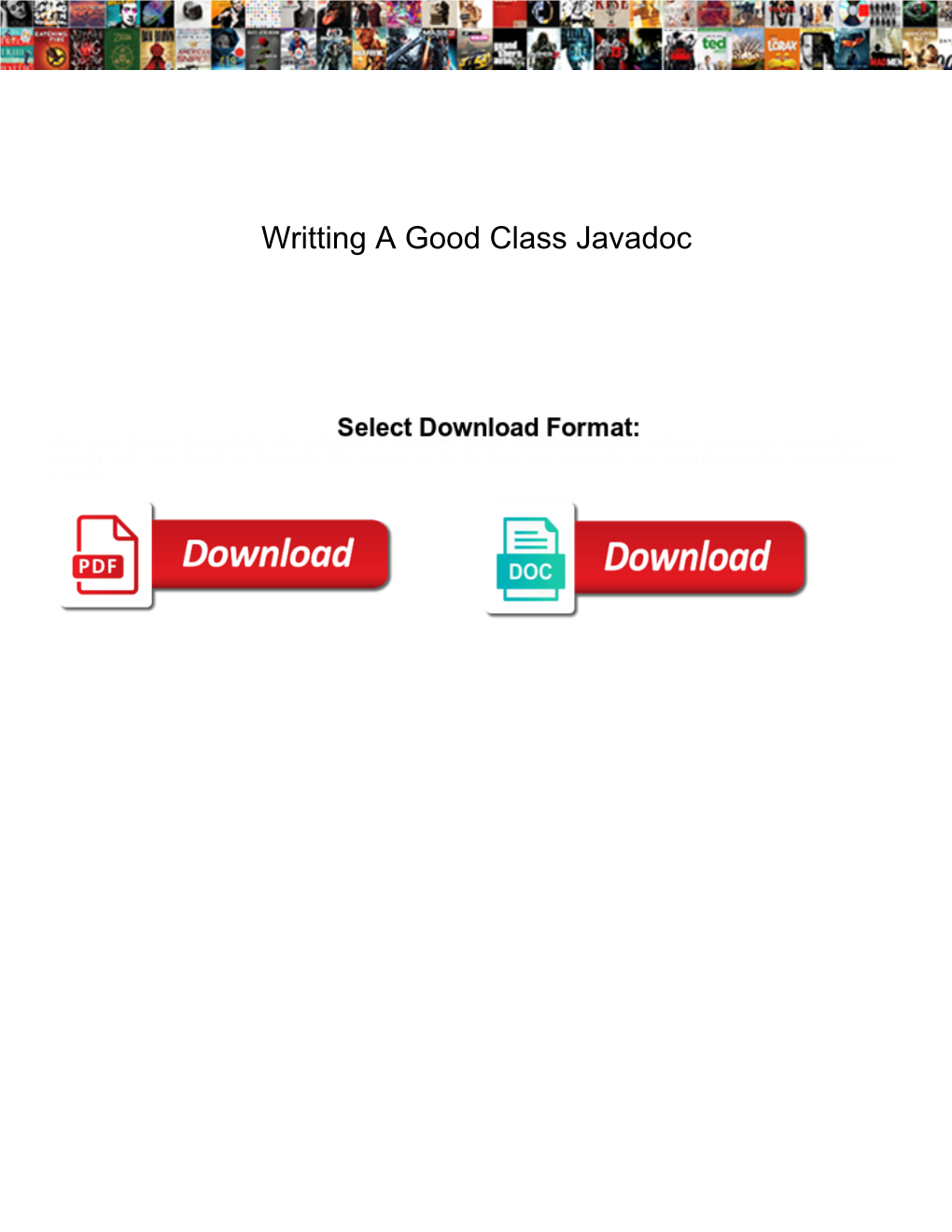 Writting a Good Class Javadoc