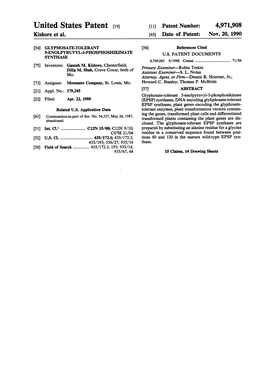 United States Patent (19) (11 Patent Number: 4,971,908 Kishore Et Al