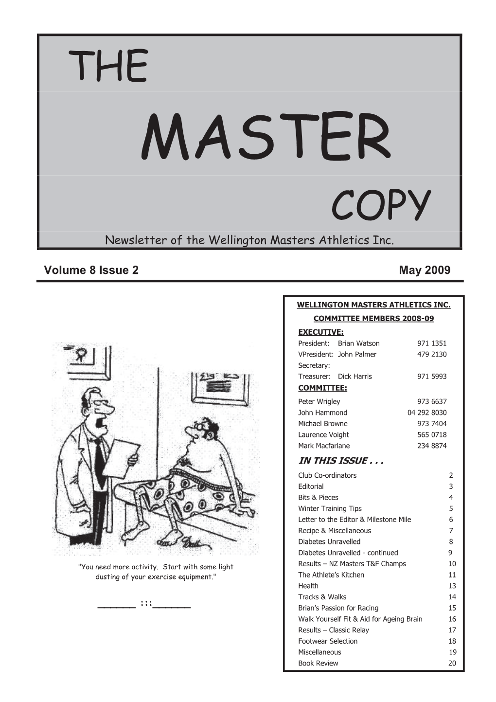 MASTER COPY Newsletter of the Wellington Masters Athletics Inc