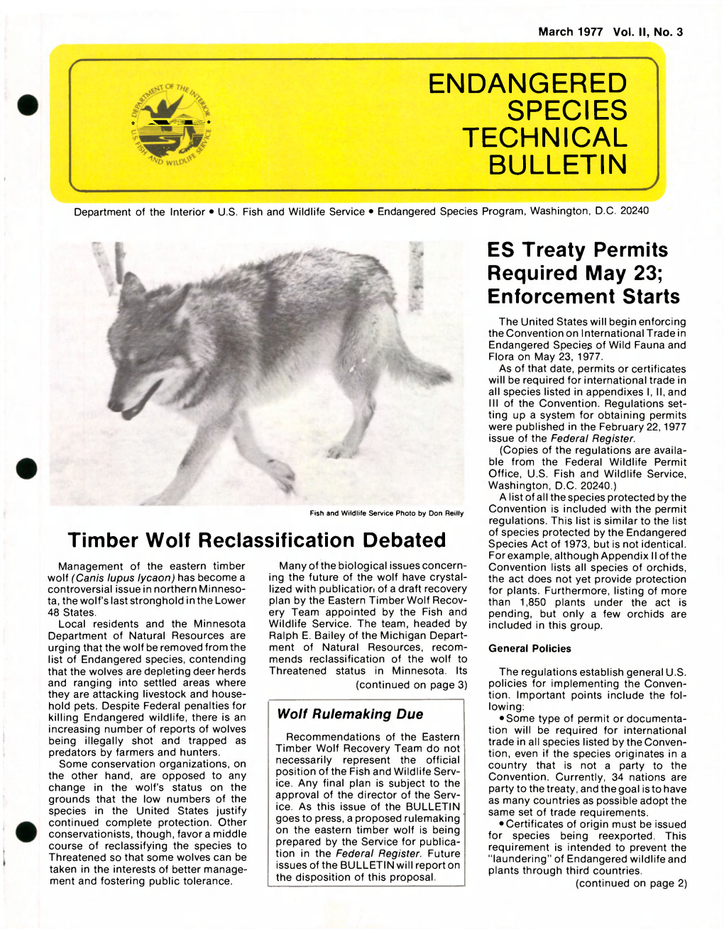 Endangered Species Technical Bulletin