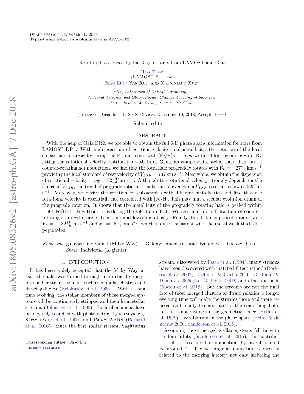 Arxiv:1805.08326V2 [Astro-Ph.GA] 7 Dec 2018 Dwarf Galaxies (Belokurov Et Al