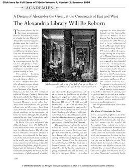 The Alexandria Library Will Be Reborn