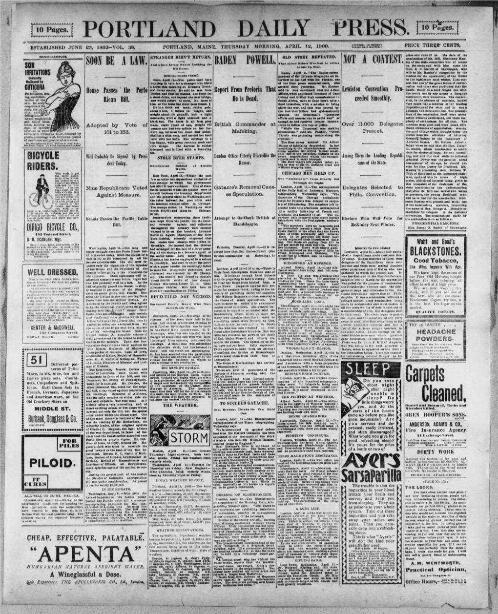 Portland Daily Press: April 12, 1900