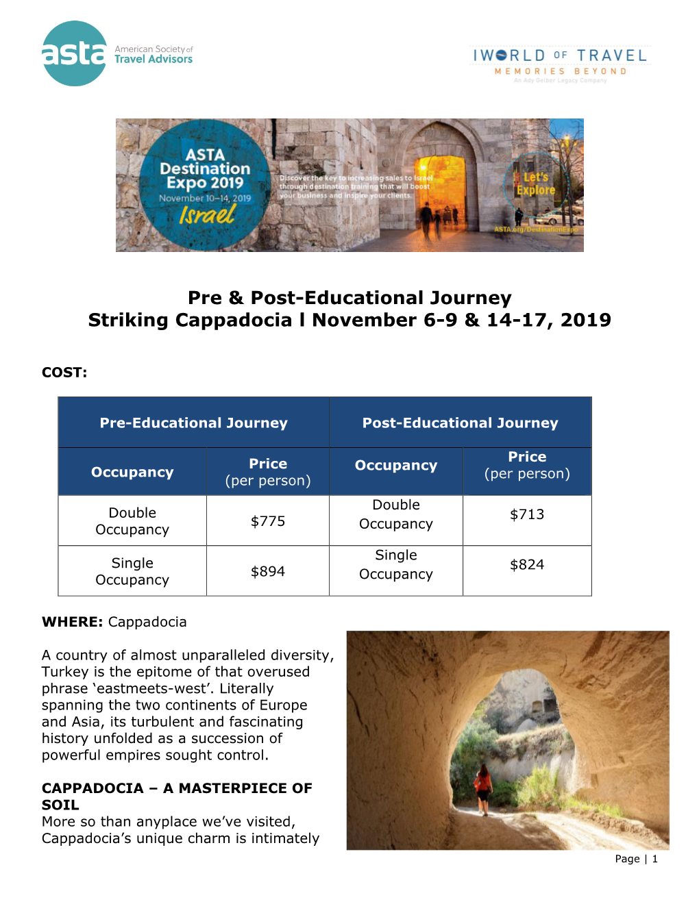 Pre & Post-Educational Journey Striking Cappadocia L November 6