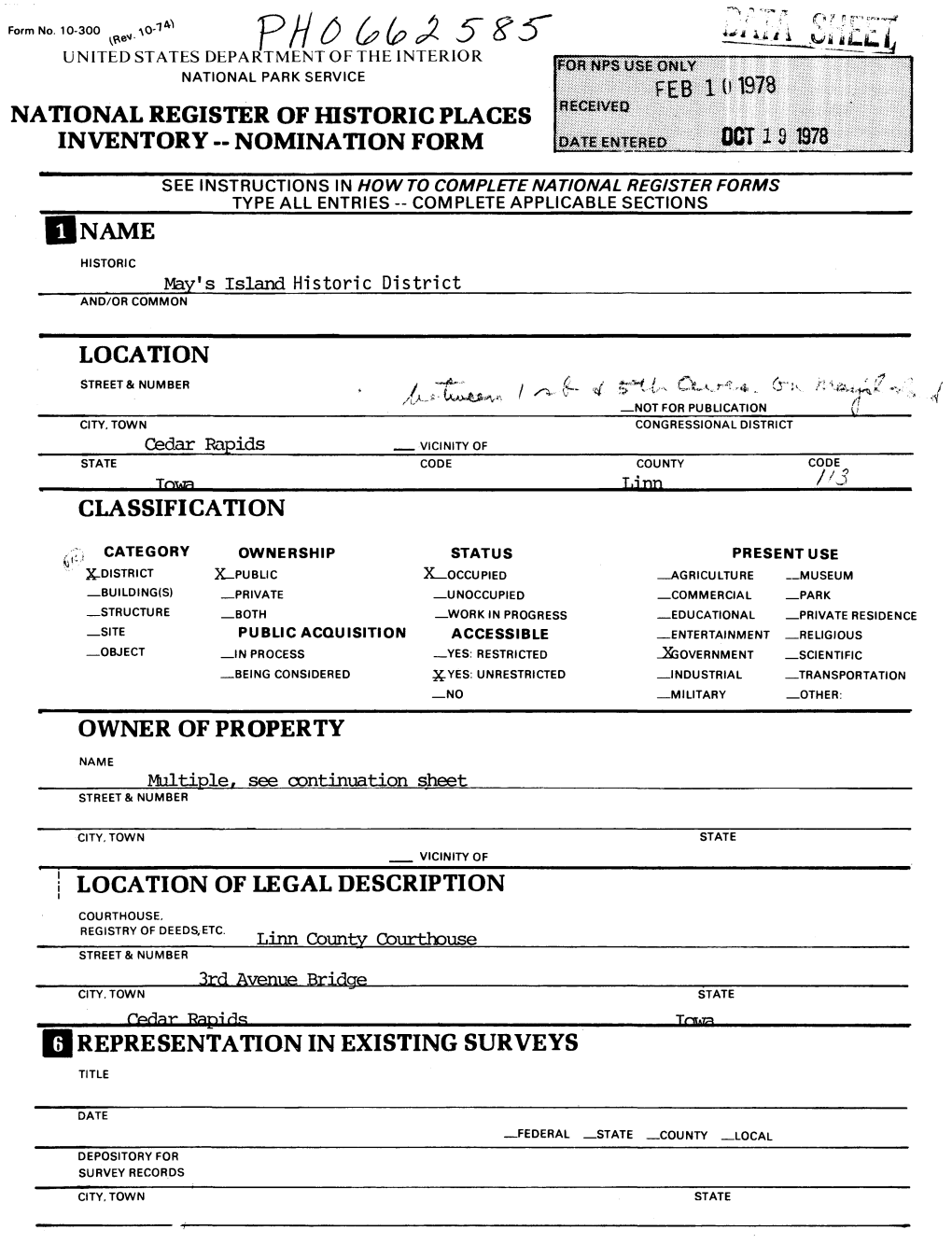 National Register of Historic Places Inventory - Nomination Form