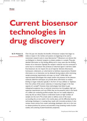 Current Biosensor Technologies in Drug Discovery