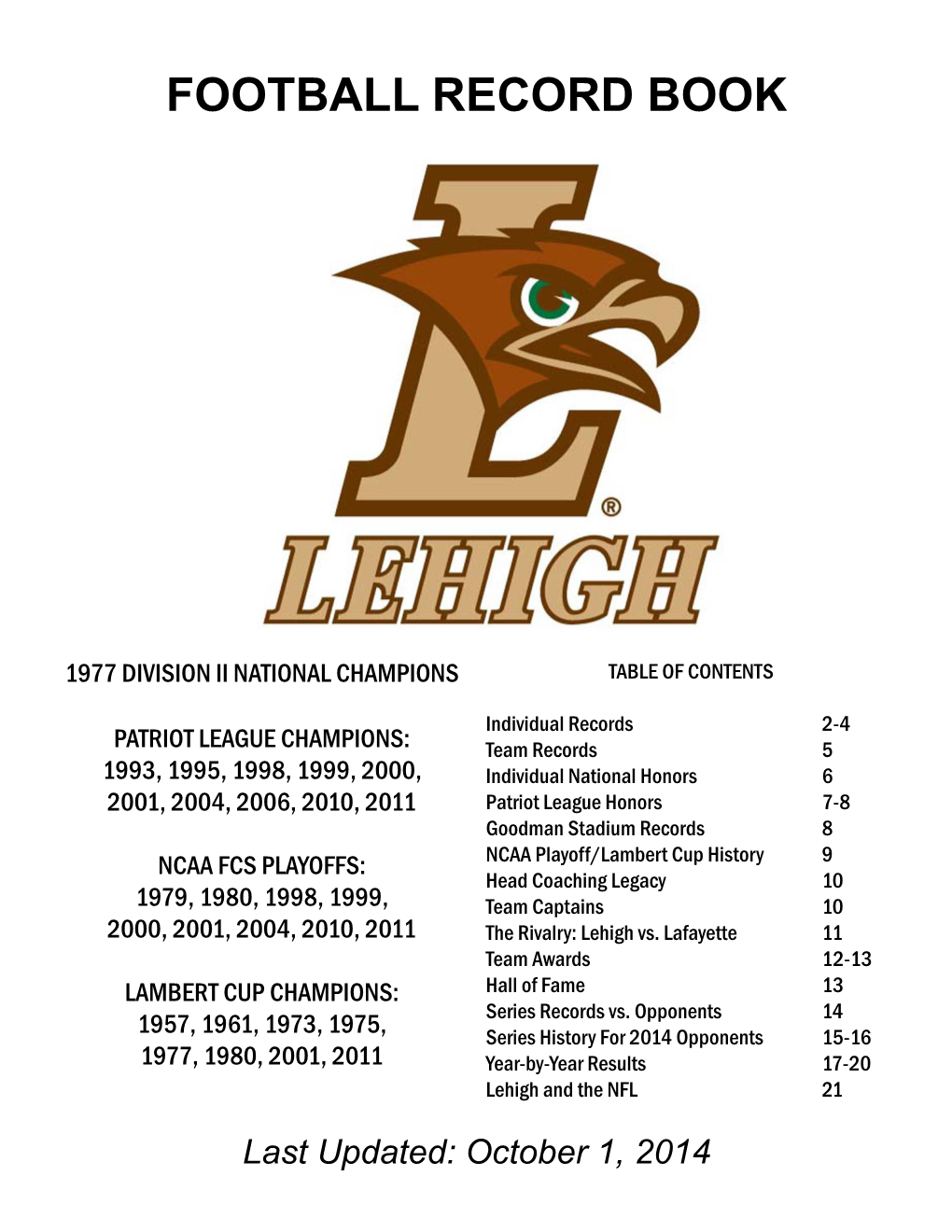 Football Record Book Template REVISED.Indd