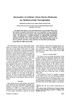 Occlusion of Inferior Vena Cavaâ€”Features