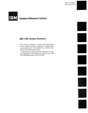 IBM 1401 System Summary