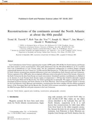 Reconstructions of the Continents Around the North Atlantic at About the 60Th Parallel