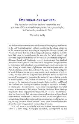 7 Emotional and Natural the Australian and New Zealand Repertoires and Fortunes of North American Performers Margaret Anglin, Katherine Grey and Muriel Starr