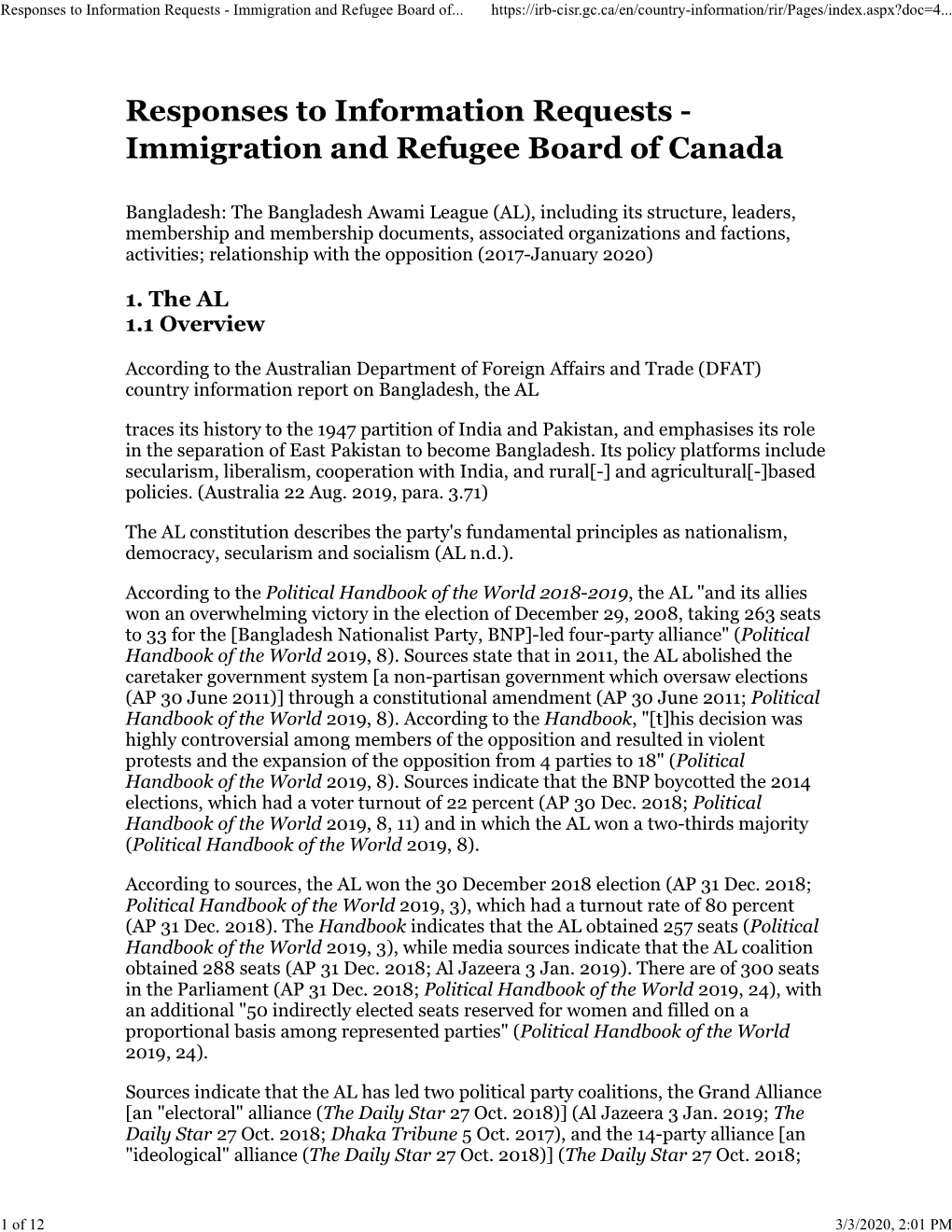 Immigration and Refugee Board of Canada