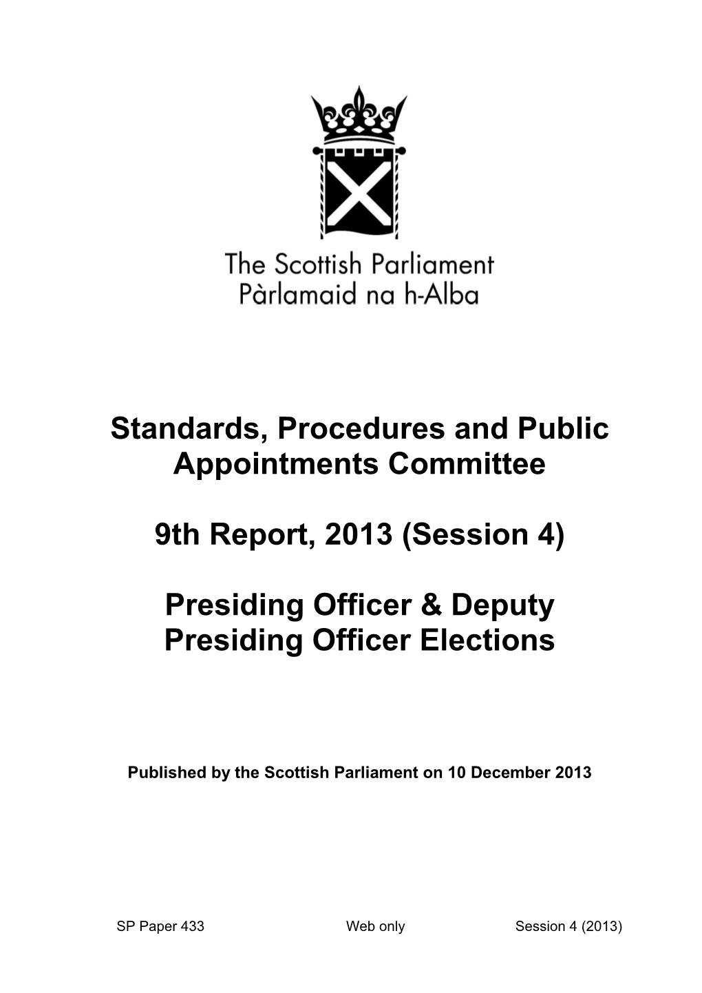 Presiding Officer & Deputy Presiding Of