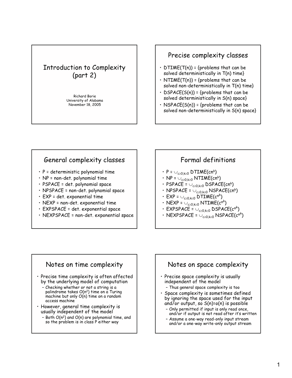 Introduction to Complexity