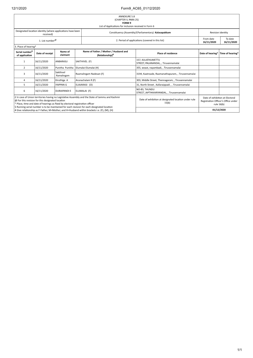 12/1/2020 Form9 AC65 01/12/2020