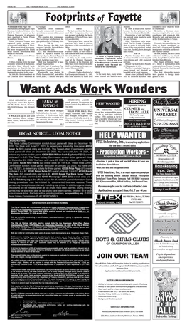 Want Ads Work Wonders