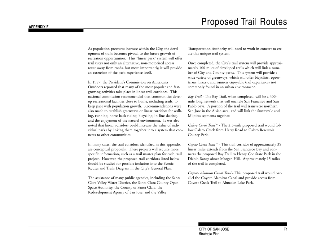 Proposed Trail Routes APPENDIX F