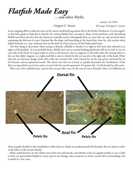 Flatfish Made Easy ....And Other Myths Version 1.0; 2018 Gregory C