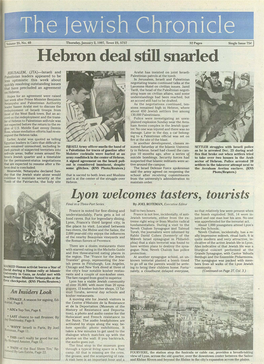 Hebron Deal Still Snarled