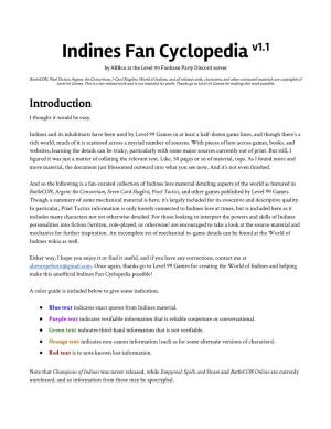 Indines Fan Cyclopedia V1.1 by Arbco at the Level 99 Fanbase Party Discord Server