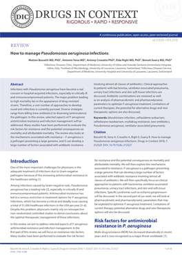 Introduction Risk Factors for Antimicrobial Resistance in P