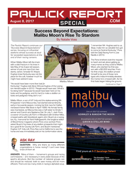 SPECIAL .COM Success Beyond Expectations: Malibu Moon’S Rise to Stardom by Natalie Voss