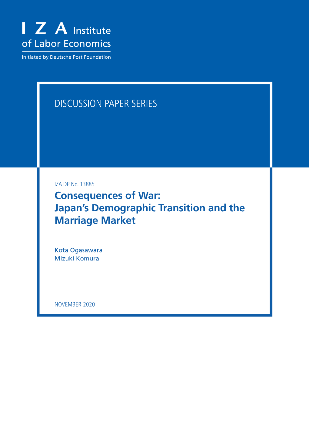 Consequences of War: Japan's Demographic Transition and The