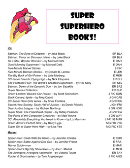 Super Superhero Books!