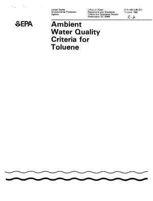 &EPA Ambient Water Quality Criteria for Toluene